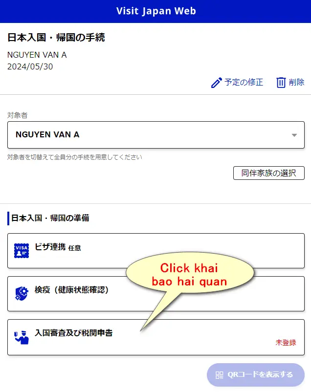 Chọn khai báo hải quan