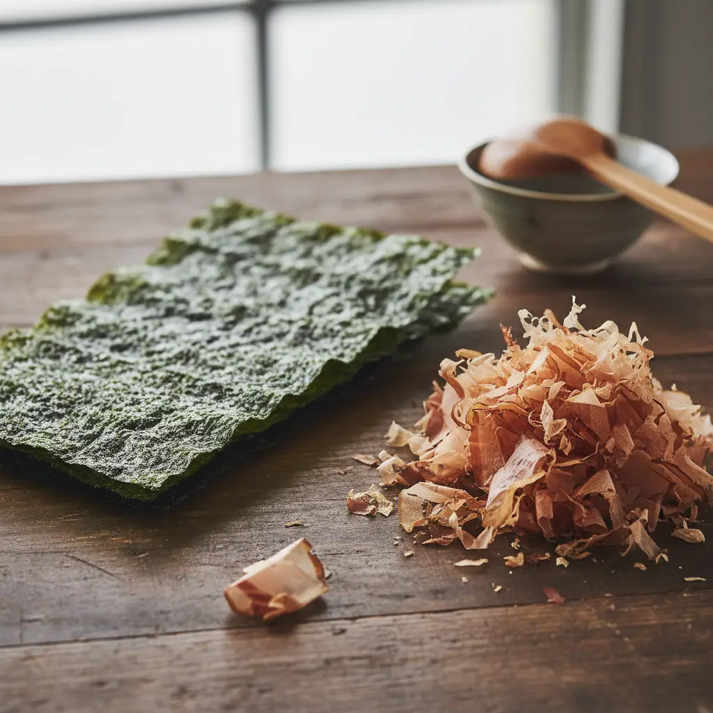 Các nguyên liệu chính để làm nước dùng Dashi