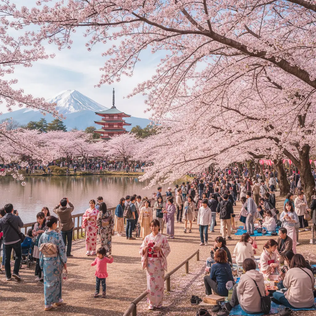 Lễ hội Hanami sôi động là một trong những tiêu chí quan trọng khi lựa chọn các công viên hoa anh đào đẹp nhất