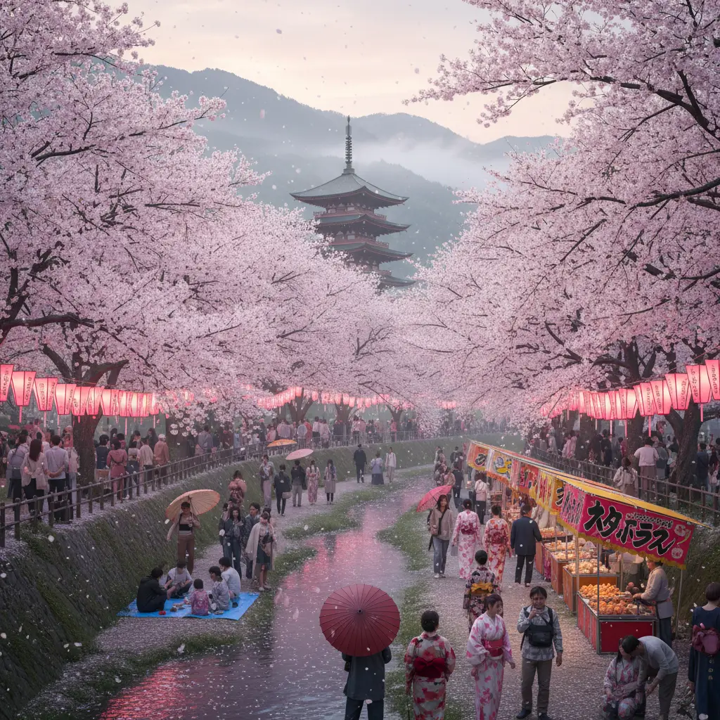 Lễ hội mùa xuân Nhật Bản rực rỡ sắc hoa anh đào mang ý nghĩa về sự tái sinh và khởi đầu mới