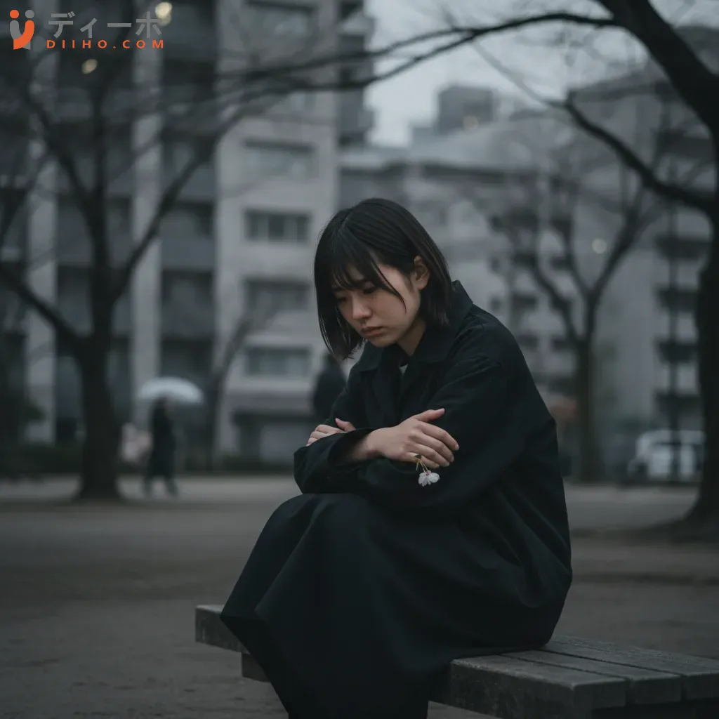 Một người trẻ Nhật Bản với vẻ mặt cô đơn và buồn bã thể hiện sự thiếu thốn kênh biểu đạt cảm xúc và hỗ trợ tâm lý