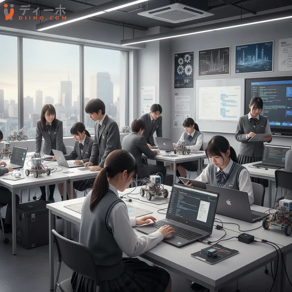 Học sinh Nhật Bản đang học lập trình robot phát triển kỹ năng STEM và kỹ năng số