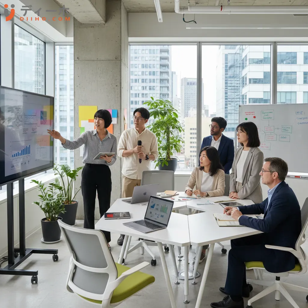 Các nhà khởi nghiệp trẻ Nhật Bản trình bày ý tưởng tại một chương trình ươm tạo nhận phản hồi từ cố vấn