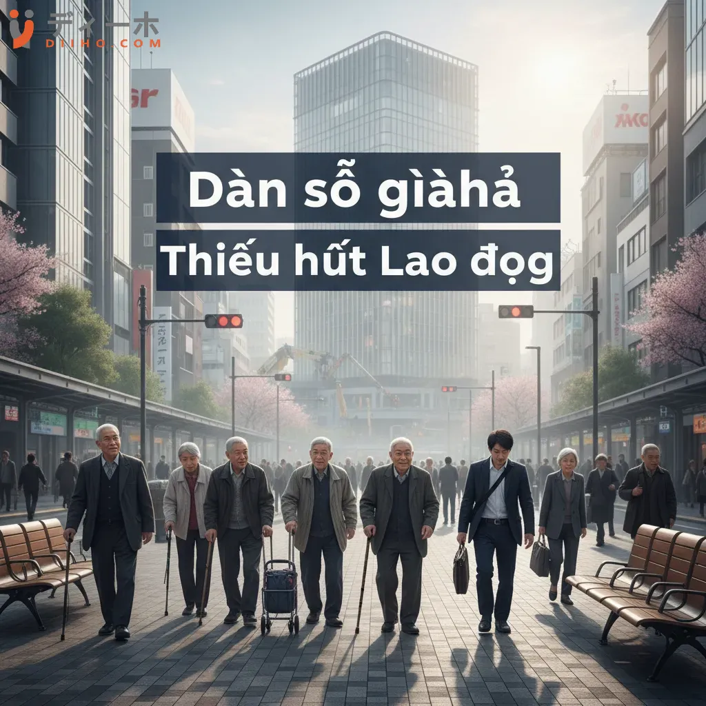 Dân số già hóa và thiếu hụt lao động là thách thức lớn ảnh hưởng đến mọi mặt của đời sống kinh tế  xã hội Nhật Bản