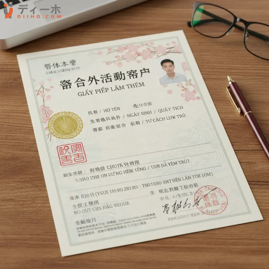 Giấy phép hoạt động ngoài tư cách lưu trú Shikakugai Katsudō Kyoka là điều kiện tiên quyết để du học sinh làm thêm hợp pháp