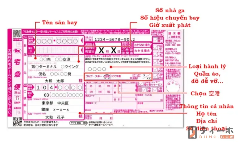 Cách gửi hành lý ra sân bay bằng dịch vụ Yamato tại Nhật Bản