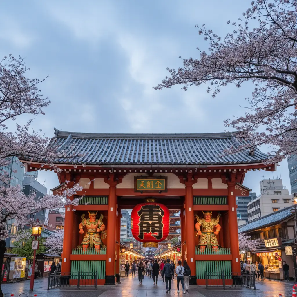 Cổng Kaminarimon uy nghi dẫn lối vào Chùa Sensoji một trong những biểu tượng cổ kính nhất Tokyo