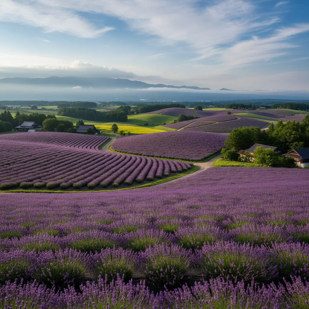 Cánh đồng hoa Lavender rực rỡ tại Furano một biểu tượng của Hokkaido vào mùa hè