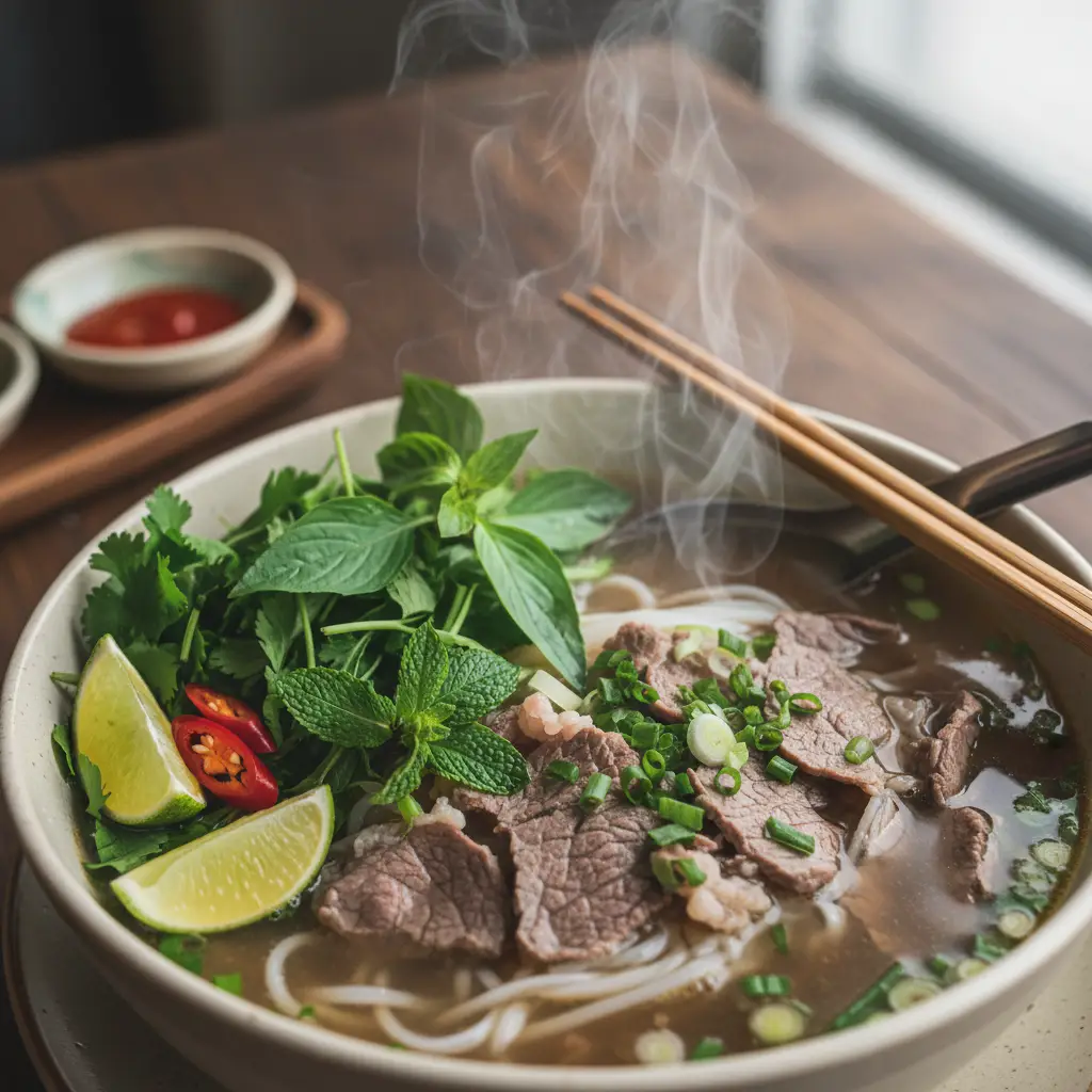 Một tô Phở bò nóng hổi thơm ngon món ăn được người Nhật đặc biệt yêu thích