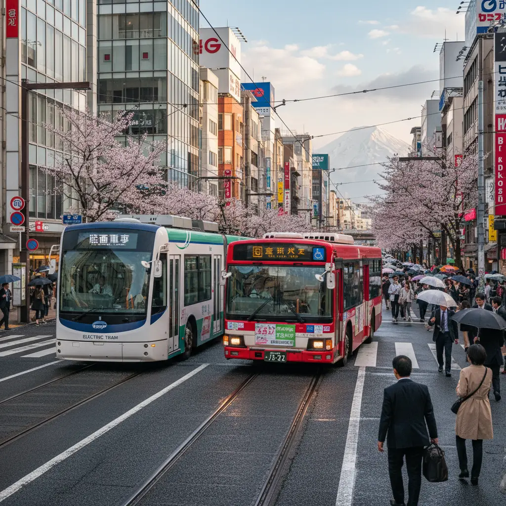 Xe buýt và xe điện là những lựa chọn tiện lợi để khám phá các khu vực đô thị và ngoại ô