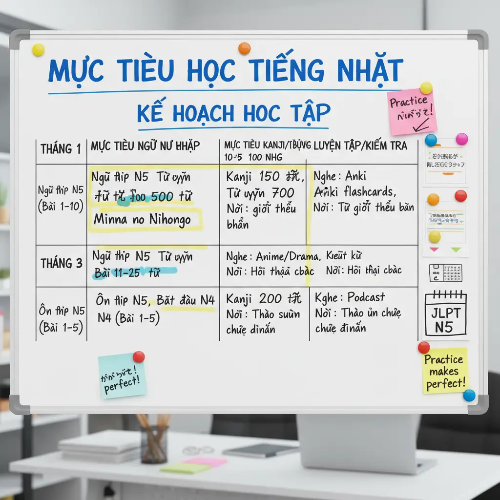 Đặt mục tiêu rõ ràng là bước đầu tiên để học tiếng Nhật hiệu quả