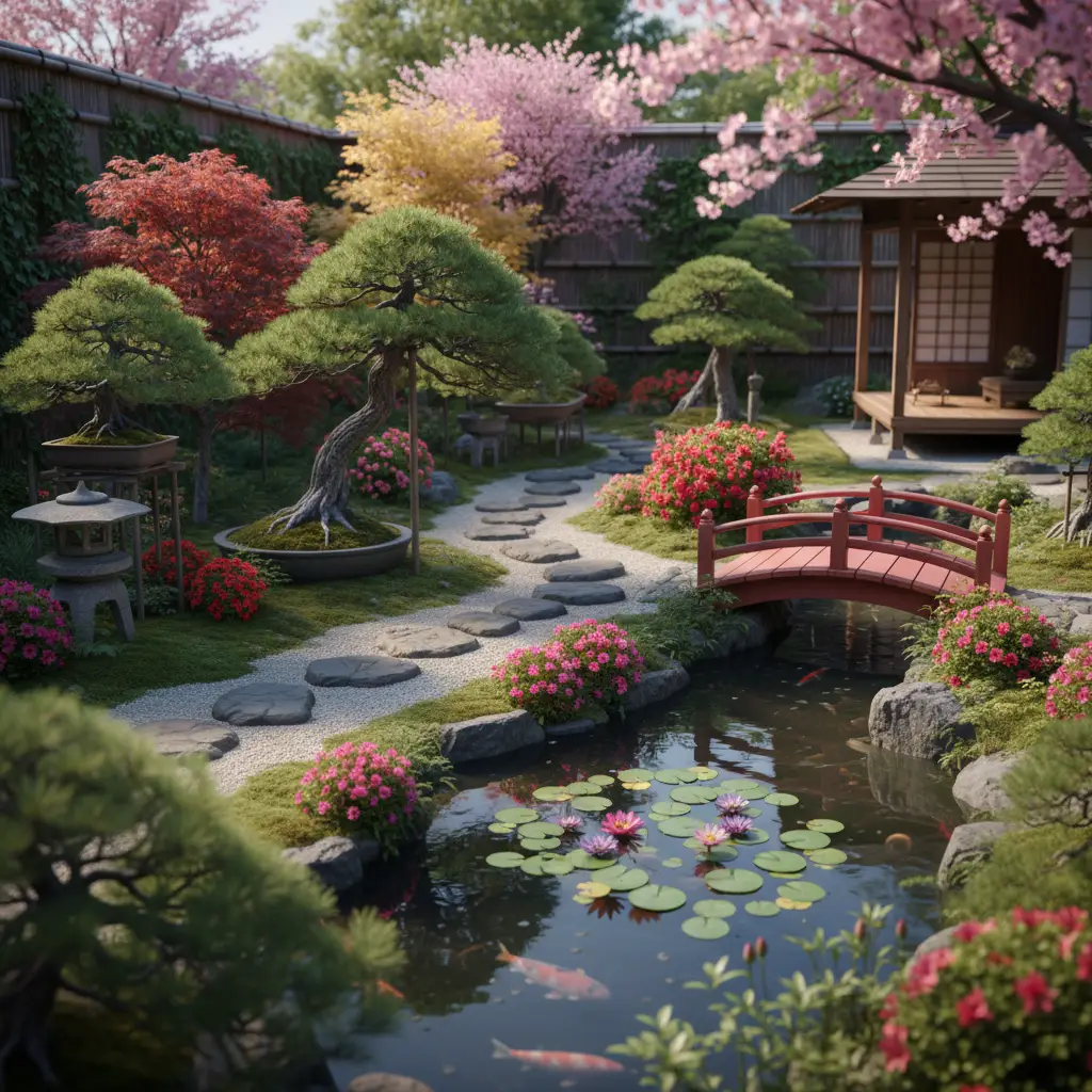 Sự chăm sóc tỉ mỉ thể hiện sự tôn trọng công sức lao động trong vườn Nhật Bản