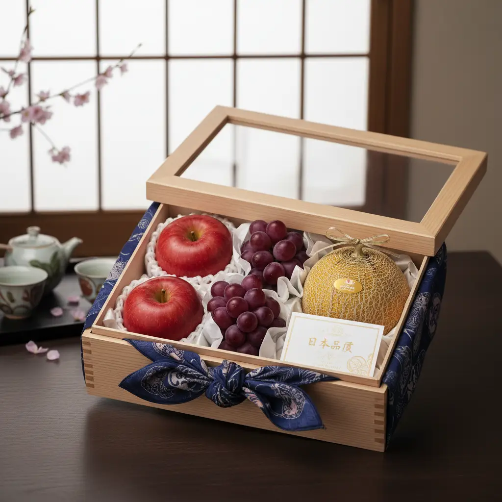 Trái cây Nhật Bản thường có giá trị cao và được chăm sóc kỹ lưỡng đôi khi được dùng làm quà biếu