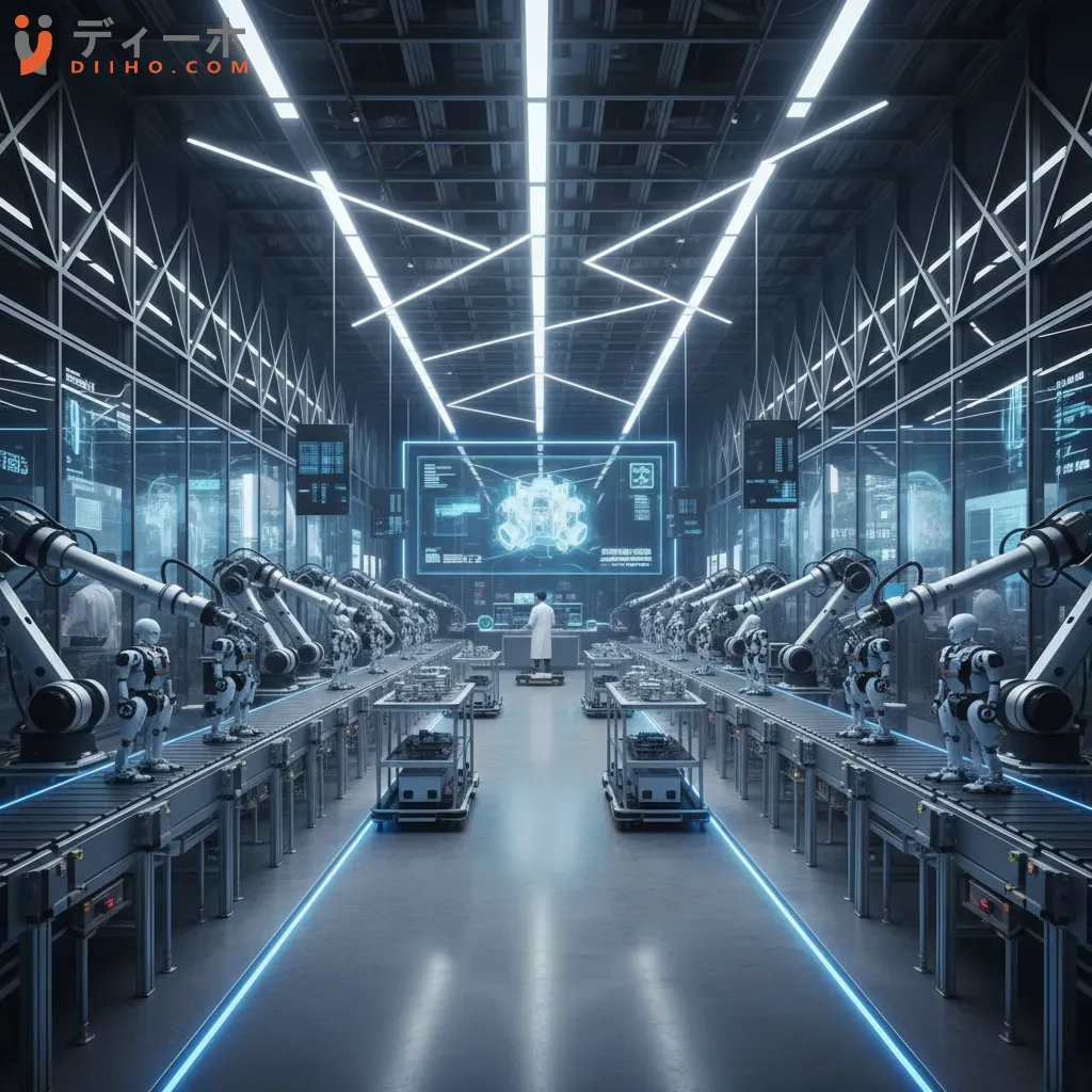 Robot công nghiệp tiên tiến làm việc trong một nhà máy công nghệ cao tại Nhật Bản minh chứng cho sự phát triển vượt bậc của ngành