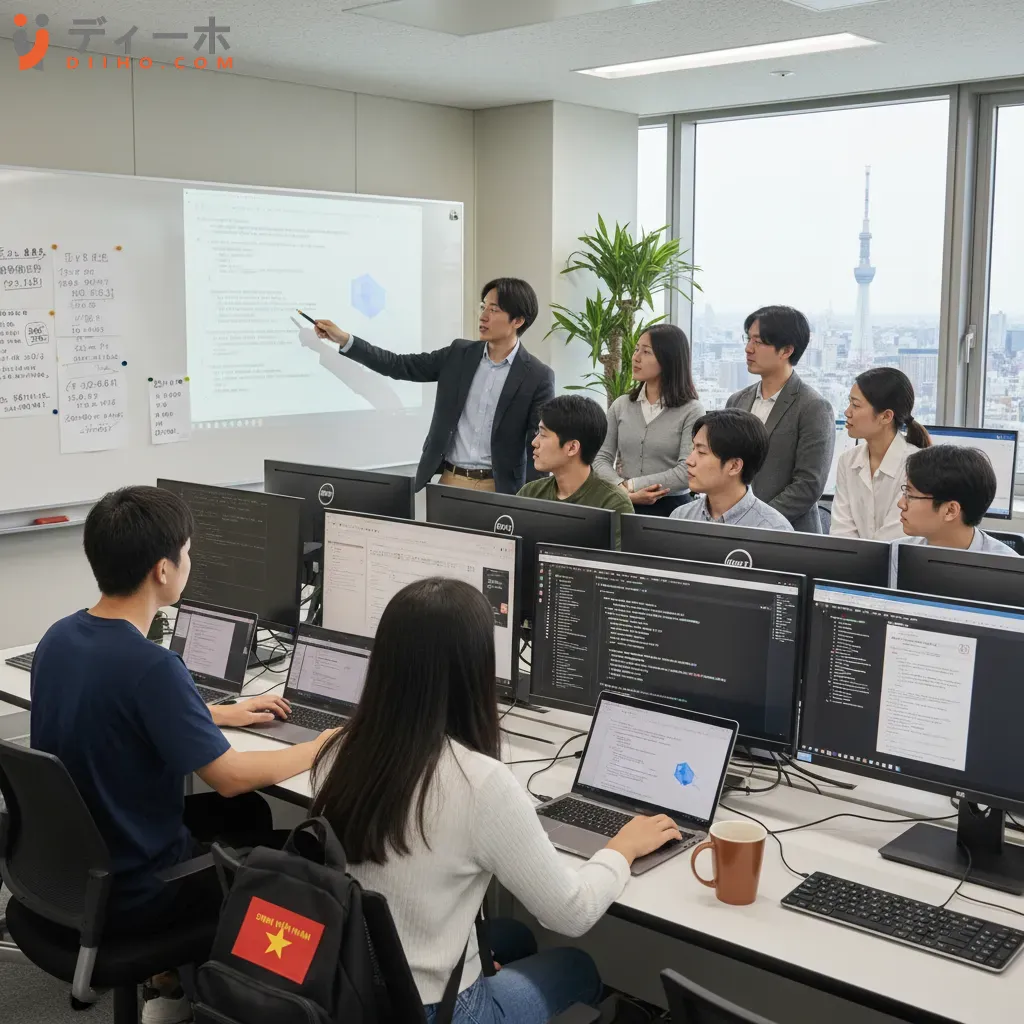 Sinh viên quốc tế học Công nghệ thông tin tại một trường đại học Nhật Bản