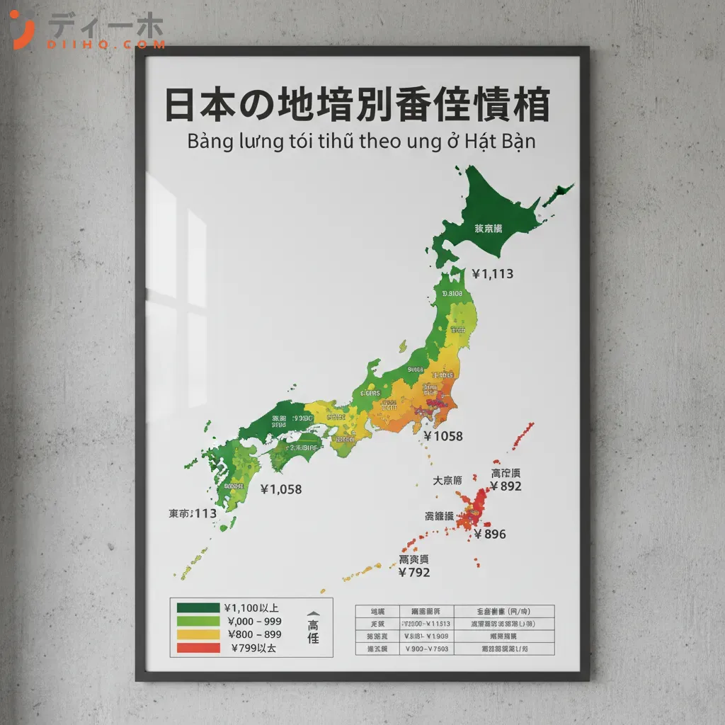 Mức lương tối thiểu tại Nhật Bản thay đổi tùy theo khu vực và được điều chỉnh hàng năm