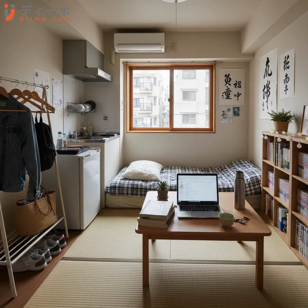 Một căn hộ nhỏ điển hình dành cho sinh viên thuê tại Nhật Bản