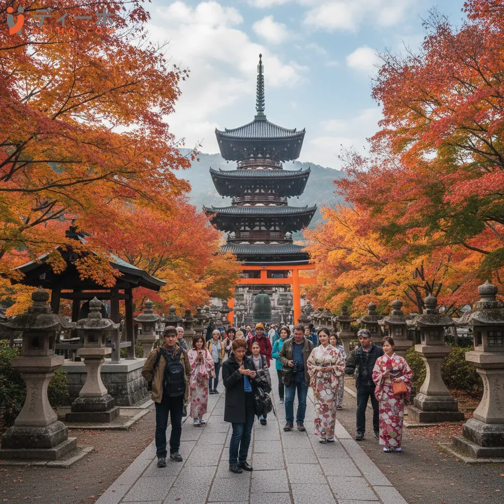 Du khách tuân thủ quy tắc khi tham quan đền chùa ở Nhật Bản