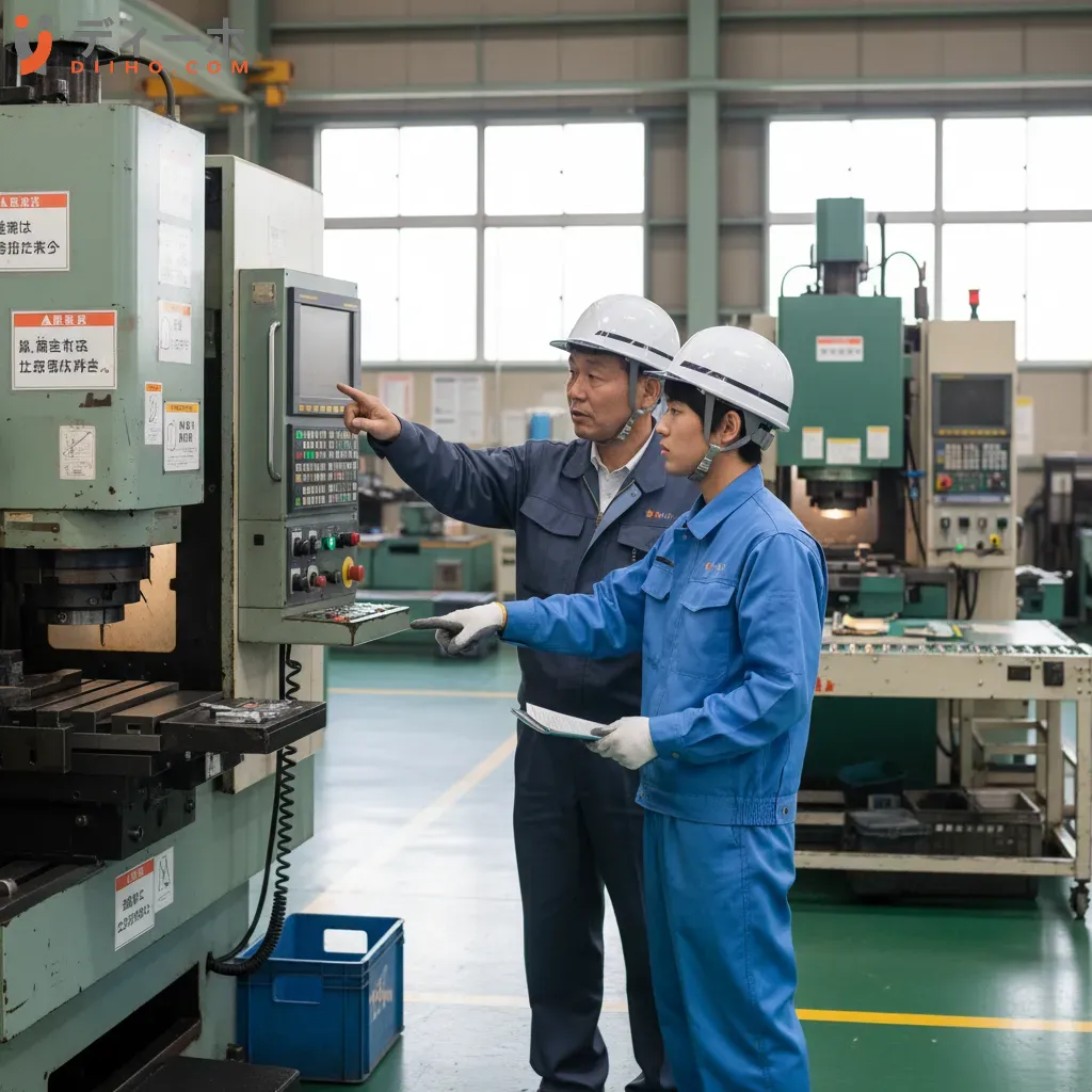 Thực tập sinh học cách vận hành máy móc dưới sự hướng dẫn của kỹ sư Nhật Bản